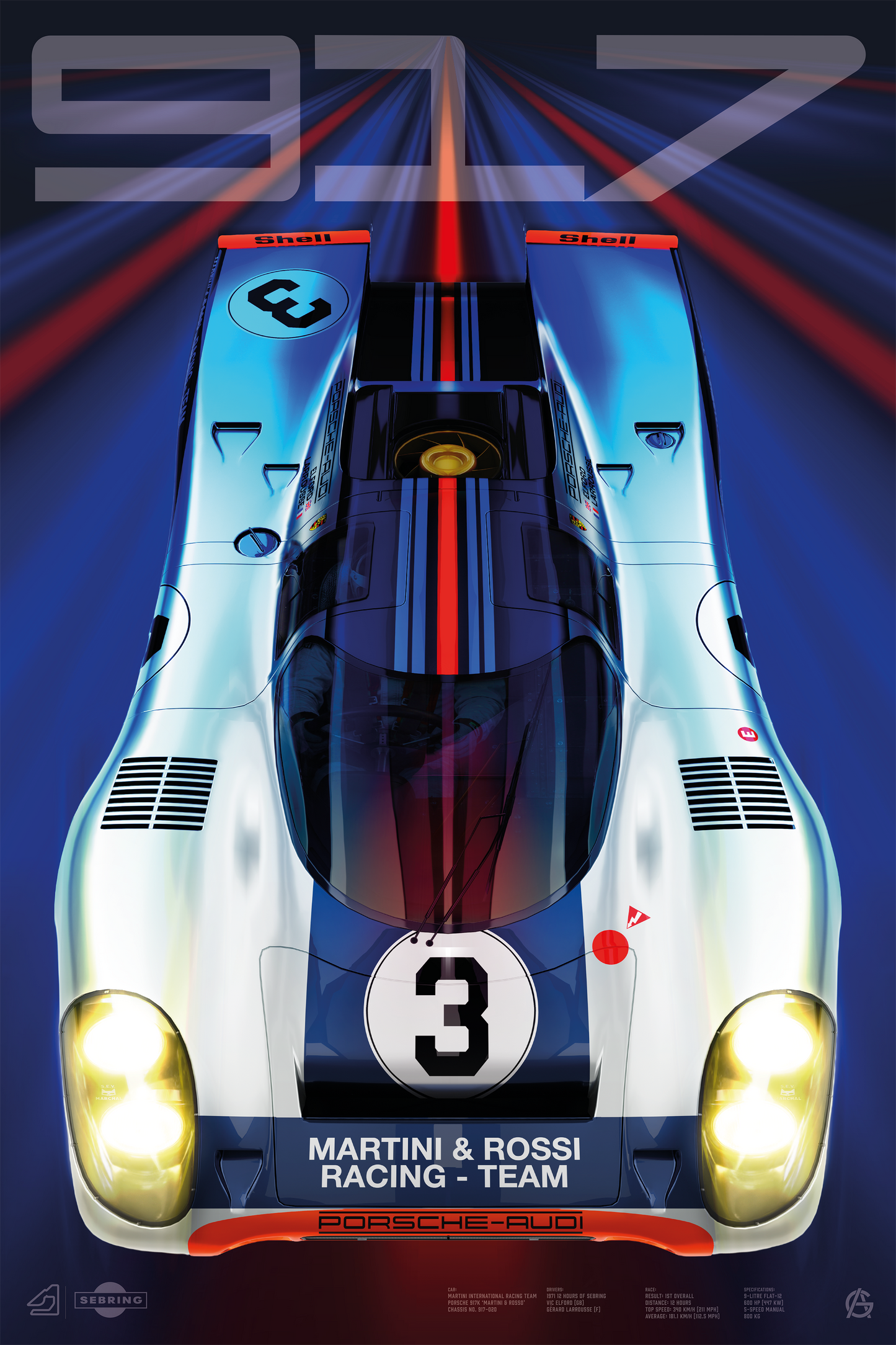 Sebring 12H ‘Martini’ | Porsche 917K Glicée Art Print