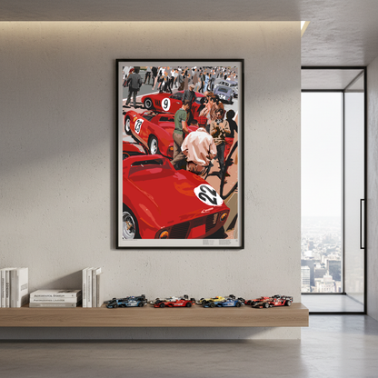 Ferrari v Porsche at Le Mans 1963 | Motorsport Art Print