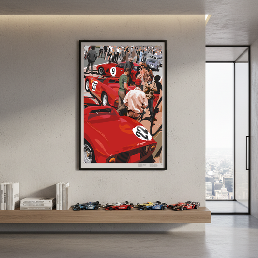Ferrari v Porsche at Le Mans 1963 | Motorsport Art Print