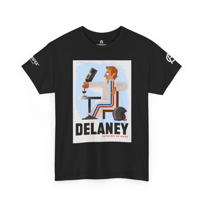 Le Mans 1971 DELANEY graphic motorsport T-shirt Front Black
