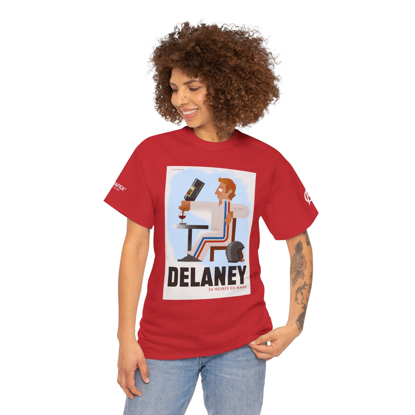 Delaney_Red_T_Shirt_Model_Front_Female