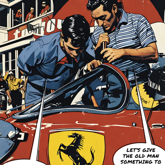 Ferrari Dino 246 SP Le Mans 1962 Comic Racing Art Print
