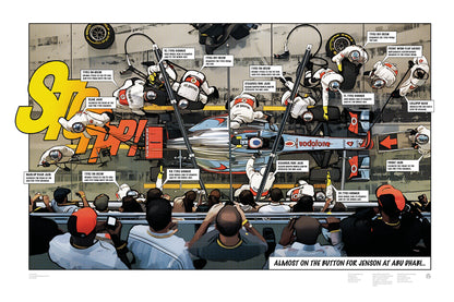 McLaren MP4-26 Abu Dhabi 2011 comic-style Formula 1 racing art print
